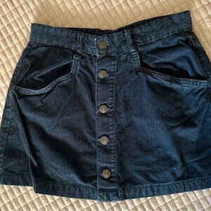 Free People Navy Blue Corduroy Mini Skirt